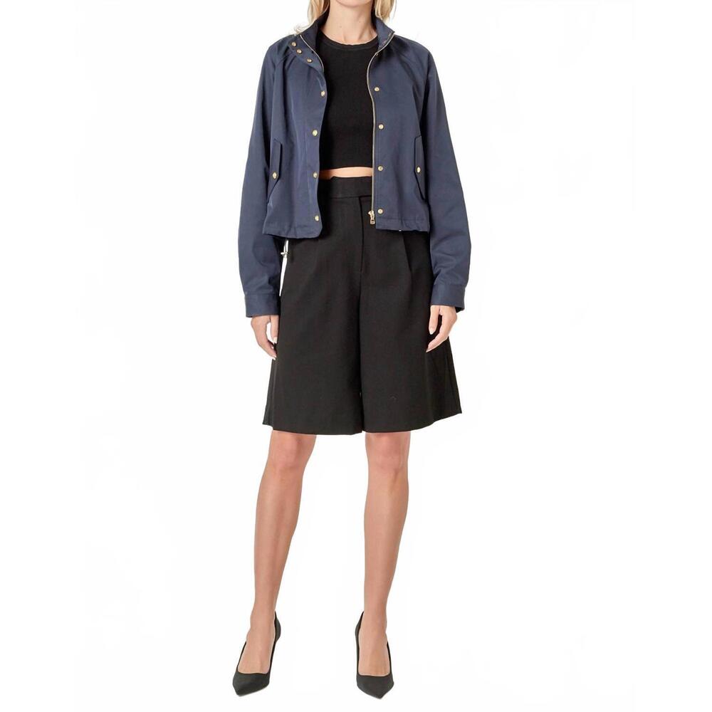 NEW ENGLISH FACTORY lightweight bomber jacket in navy